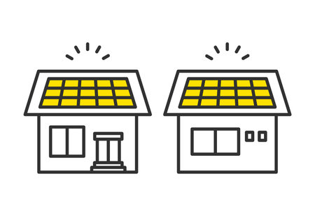 House with solar power illustration setのイラスト素材