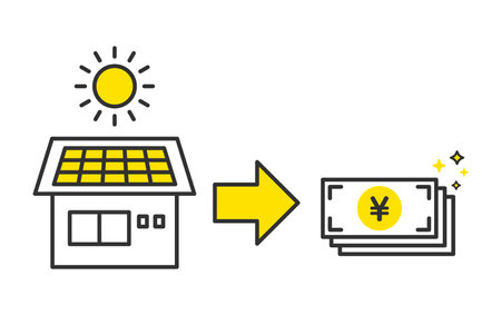 In-house power generation Income from the sale of electricityのイラスト素材