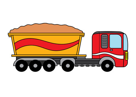 Vector illustration color children construction dump truckのイラスト素材