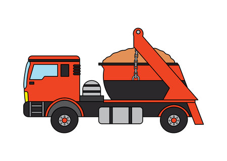 Vector illustration Hand drawn dump truck clip artのイラスト素材