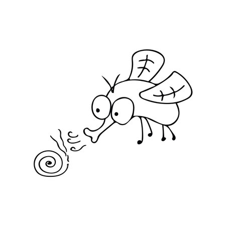 Cute cartoon fly. Vector illustration isolated on a white background.のイラスト素材