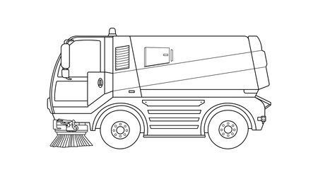 truck with snowplow icon over white background, vector illustrationのイラスト素材