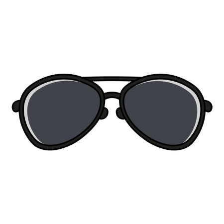 kids drawing Vector illustration sunglasses flat cartoon isolatedのイラスト素材