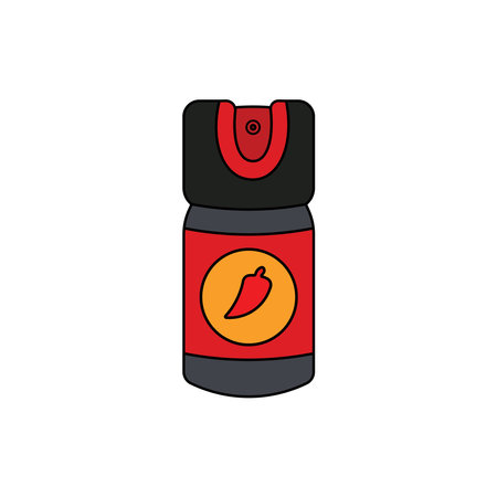 kids drawing Vector illustration Pepper or capsicum spray flat cartoon isolatedのイラスト素材