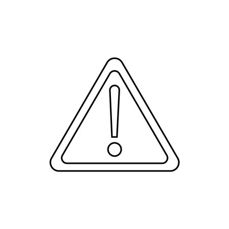 Hand drawn kids drawing Vector illustration Attention icon. Warning sign. Exclamation point flat cartoon isolatedのイラスト素材