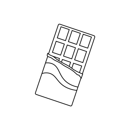 Hand drawn Kids drawing Cartoon Vector illustration chocolate bar icon Isolated on White Backgroundのイラスト素材