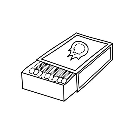 Hand drawn Kids drawing Cartoon Vector illustration matches icon Isolated on White Backgroundのイラスト素材