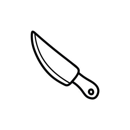 Hand drawn Kids drawing Cartoon Vector illustration knife icon Isolated on White Backgroundのイラスト素材