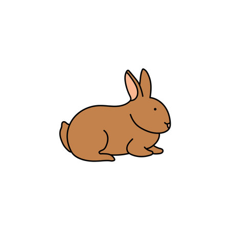 Kids drawing Cartoon Vector illustration cute rabbit icon Isolated on White Backgroundのイラスト素材
