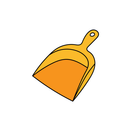 Kids drawing Cartoon Vector illustration dustpan Isolated on White Backgroundのイラスト素材