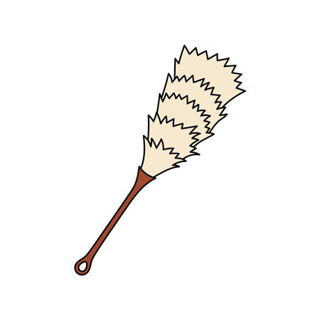 Kids drawing Cartoon Vector illustration feather duster Isolated on White Backgroundのイラスト素材