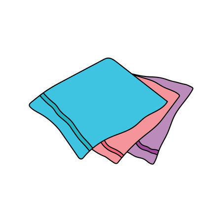 Kids drawing Cartoon Vector illustration microfiber cleaning towels Isolated on White Backgroundのイラスト素材