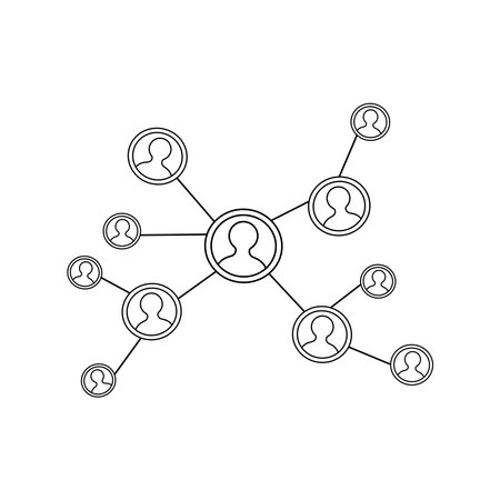 Hand drawn Kids drawing Cartoon Vector illustration connection Isolated on White Backgroundのイラスト素材