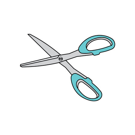 Kids drawing Cartoon Vector illustration scissors icon Isolated on White Backgroundのイラスト素材