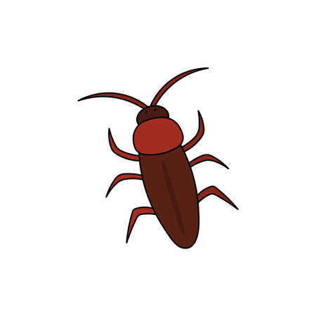 Kids drawing Cartoon Vector illustration cockroach icon Isolated on White Backgroundのイラスト素材