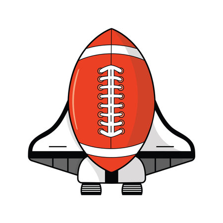 Kids drawing Cartoon Vector illustration rocket rugby icon Isolated on White Backgroundのイラスト素材