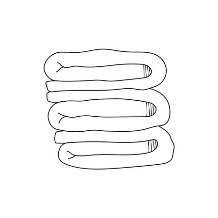 Hand drawn cartoon Vector illustration stock of towels icon in doodle styleのイラスト素材