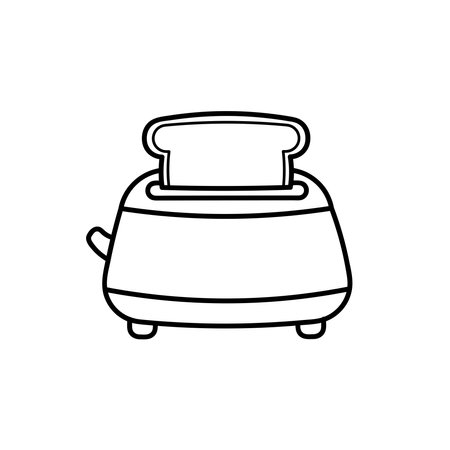 Hand drawn Kids drawing Cartoon Vector illustration toaster icon Isolated on White Backgroundのイラスト素材