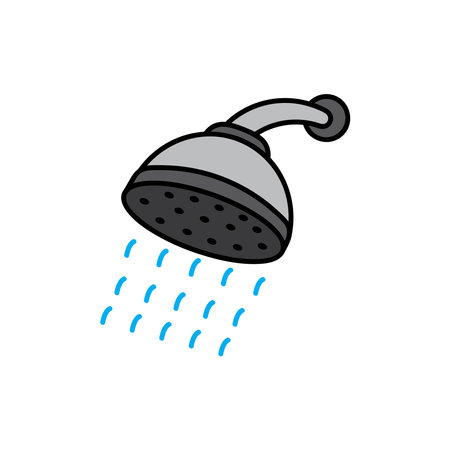 Kids drawing Cartoon Vector illustration shower icon Isolated on White Backgroundのイラスト素材