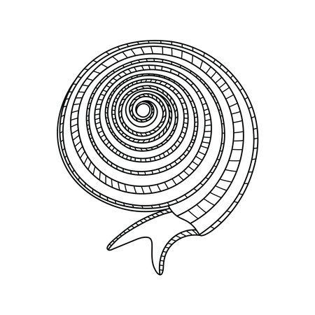 Hand drawn Cartoon Vector illustration spiral shell of sea snail icon Isolated on White Backgroundのイラスト素材