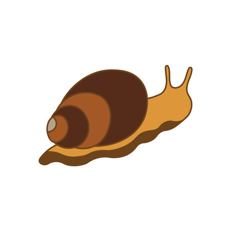Cartoon Vector illustration snail walking icon Isolated on White Backgroundのイラスト素材