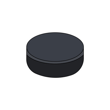 Kids drawing Cartoon Vector illustration ice hockey puck Isolated in doodle styleのイラスト素材