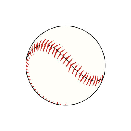 Kids drawing Cartoon Vector illustration baseball ball Isolated in doodle styleのイラスト素材