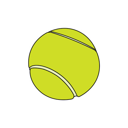 Kids drawing Cartoon Vector illustration tennis ball Isolated in doodle styleのイラスト素材