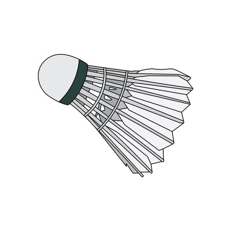 Kids drawing Cartoon Vector illustration shuttlecock Isolated in doodle styleのイラスト素材