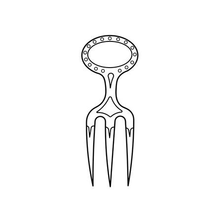 Hand drawn Kids drawing Cartoon Vector illustration unique fork Isolated in doodle styleのイラスト素材