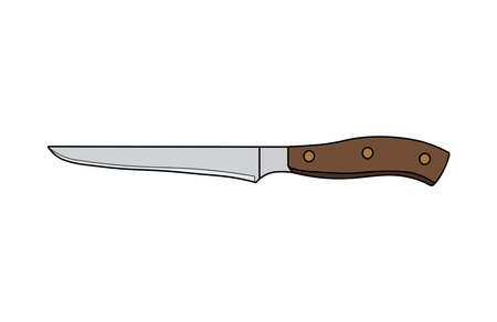 Kids drawing Cartoon Vector illustration boning knife Isolated in doodle styleのイラスト素材