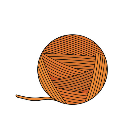 Kids drawing Cartoon Vector illustration ball of yarn Isolated on White Backgroundのイラスト素材
