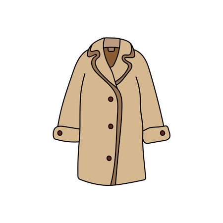 Kids drawing Cartoon Vector illustration coat Isolated on White Backgroundのイラスト素材