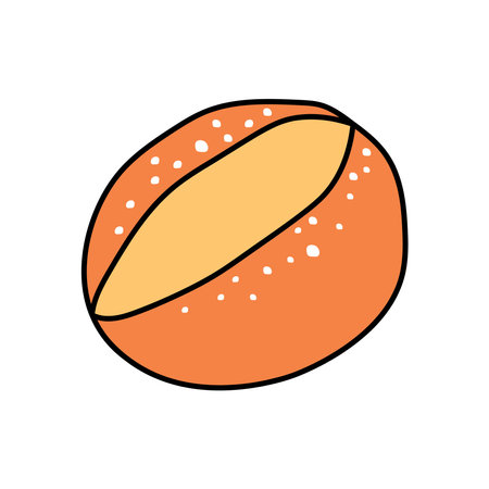 Kids drawing Cartoon Vector illustration boule bread icon Isolated on White Backgroundのイラスト素材