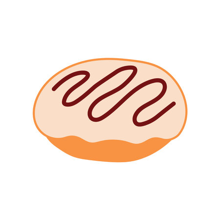 Kids drawing Cartoon Vector illustration glazed donut icon Isolated on White Backgroundのイラスト素材