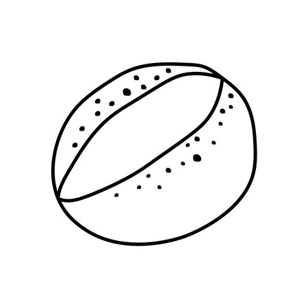 Hand drawn Kids drawing Cartoon Vector illustration boule bread icon Isolated on White Backgroundのイラスト素材