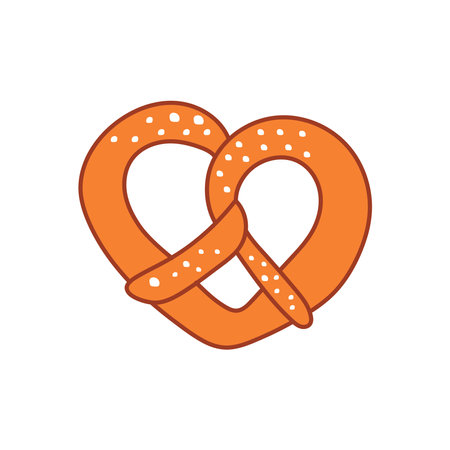 Kids drawing Cartoon Vector illustration pretzel icon Isolated on White Backgroundのイラスト素材