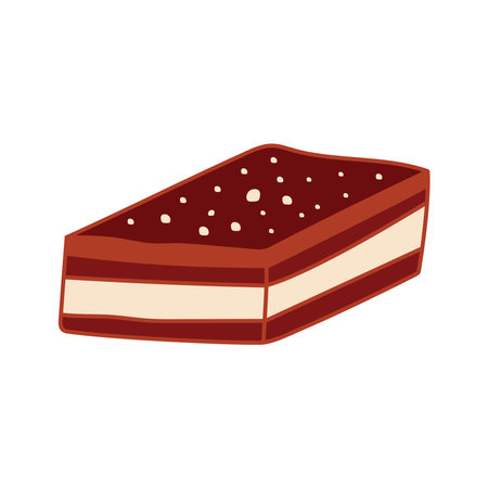 Kids drawing Cartoon Vector illustration chocolate cake icon Isolated on White Backgroundのイラスト素材