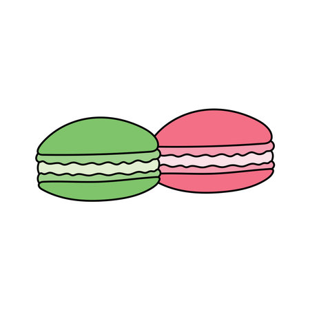 Kids drawing Cartoon Vector illustration cute macarons icon Isolated on White Backgroundのイラスト素材