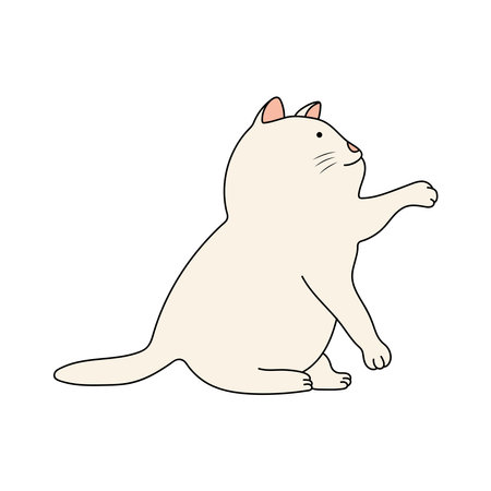 kids drawing Vector illustration cute cat playing icon in doodle styleのイラスト素材
