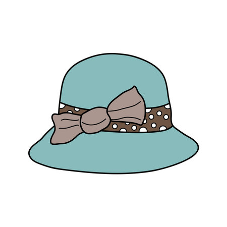 Kids drawing Cartoon Vector illustration cloche hat Isolated on White Backgroundのイラスト素材
