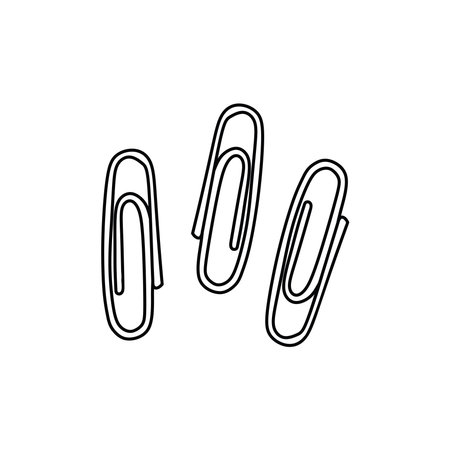 Hand drawn Kids drawing cartoon Vector illustration paperclip icon Isolated on Whiteのイラスト素材