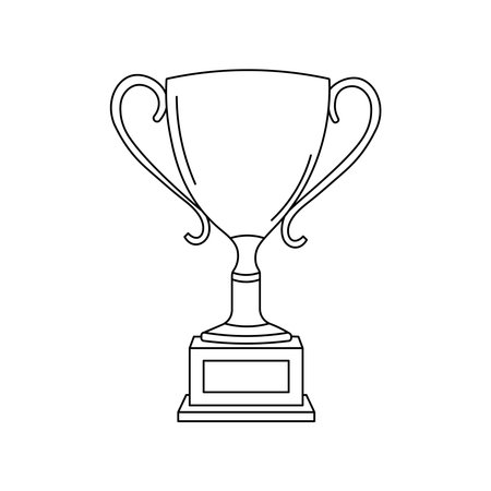 Hand drawn Kids drawing cartoon Vector illustration trophy icon Isolated on Whiteのイラスト素材