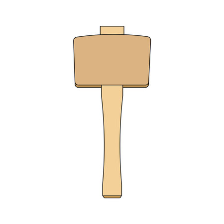 Kids drawing Cartoon Vector illustration joiners mallet icon Isolated on White Backgroundのイラスト素材