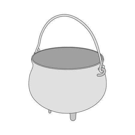 cartoon Vector illustration cauldron icon Isolated on Whiteのイラスト素材