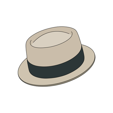 kids drawing cartoon Vector illustration jazz hat icon Isolated on Whiteのイラスト素材