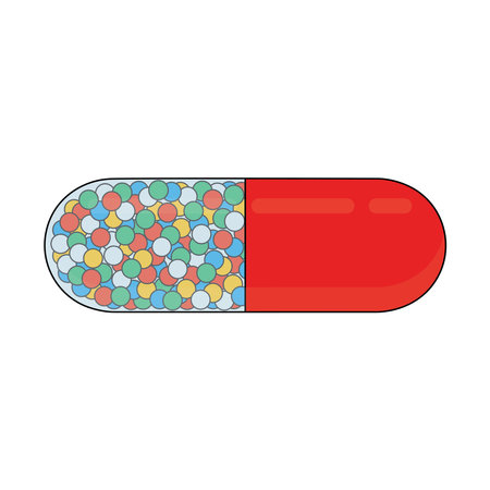 kids drawing cartoon Vector illustration medicine pill icon Isolated on Whiteのイラスト素材