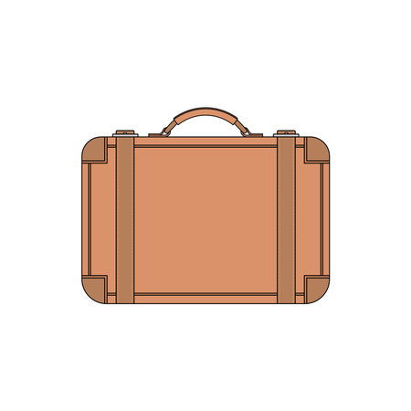 kids drawing cartoon Vector illustration leather suitcase icon Isolated on Whiteのイラスト素材