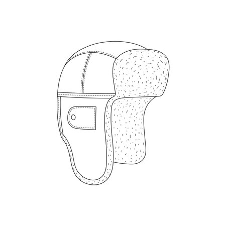 Hand drawn kids drawing cartoon Vector illustration winter hat icon Isolated on Whiteのイラスト素材