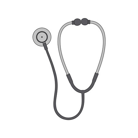 kids drawing cartoon Vector illustration stethoscope icon Isolated on Whiteのイラスト素材